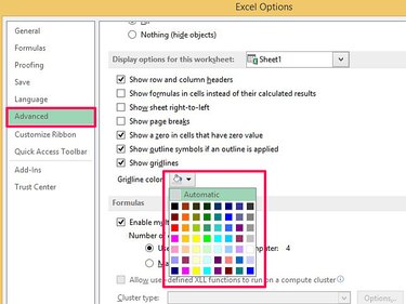 Change color grid lines in Excel