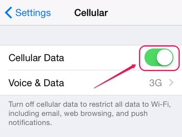 Activate your iPhone's Cellular Data feature.