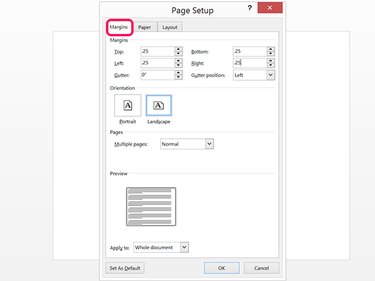 Use narrow 0.25-inch margins.