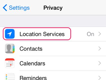 where is location services on iphone