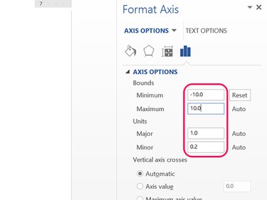 Axis options.