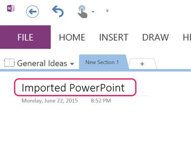 insert powerpoint presentation into onenote