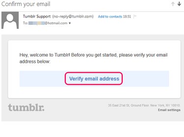 Verifying the new email address.