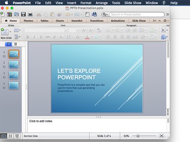 A PPTX file in PowerPoint for Mac.
