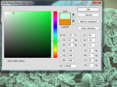 The Color Picker dialog box for a Photo Filter layer in Photoshop.