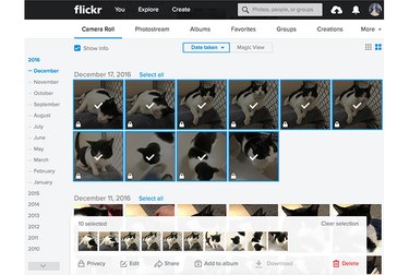 Select a range of images in Flickr.
