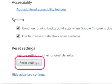 The Reset Settings button is in Advanced Settings.