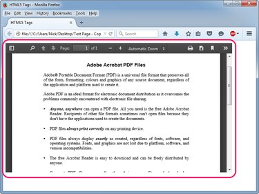 An embedded PDF in a Web page in Firefox.