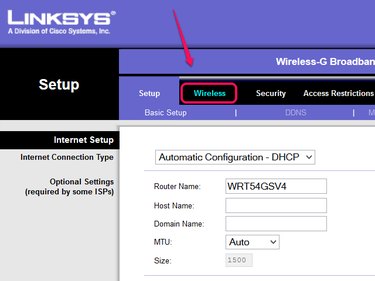 linksys router password