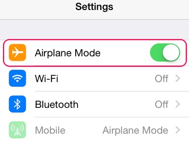 Tap Airplane Mode to turn it on.