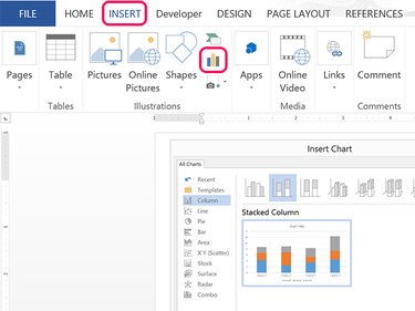 Insert a Stacked Column chart.