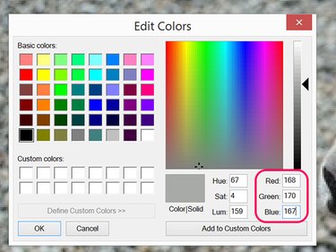 Select a color to paint over the text.