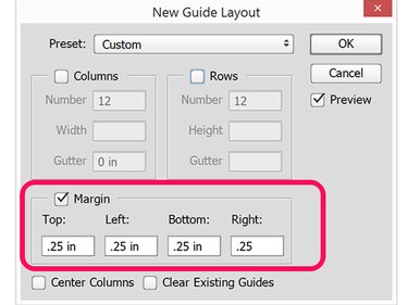 New Guide Layout window