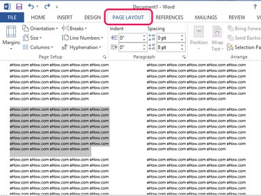 Open the Page Layout tab.
