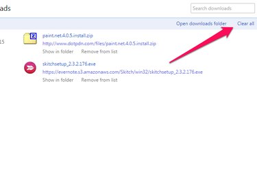 Select Open Downloads Folder to access the Windows Downloads folder.