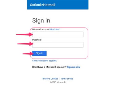 Enter your Outlook email and password.