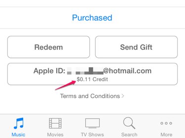 Balance in iTunes Store app