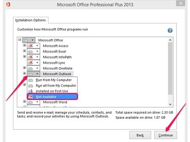 where to find outlook account after office uninstall