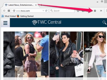 Time Warner Cable tab in Firefox and Home icon in the toolbar.