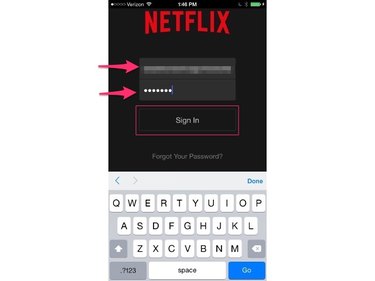 Netflix login screen