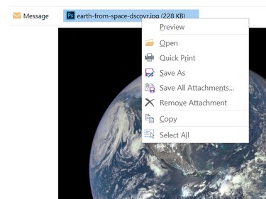 Print or Save an attachment by right-clicking its name.