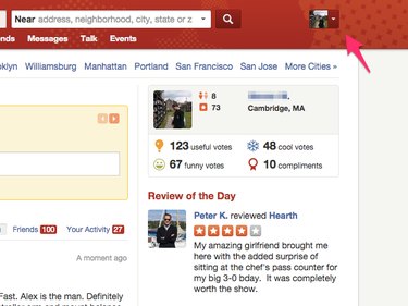 Yelp home page