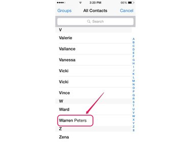 Tap Groups to view your contacts in specific groups.