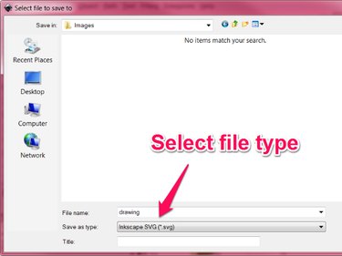 The Save As... dialog title is "Select file to save to". The "Save as type" field is at the bottom of the dialog