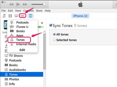 Select Tones from the drop-down menu.