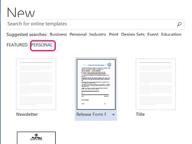 Click Personal to find your template.