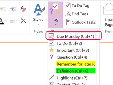 Select the new tag to add it to your to-do list.