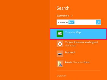 How to open Character Map in Windows 8