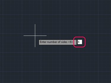 Enter 6 as the number of sides.