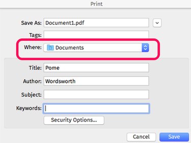 Yosemite's Print as PDF window