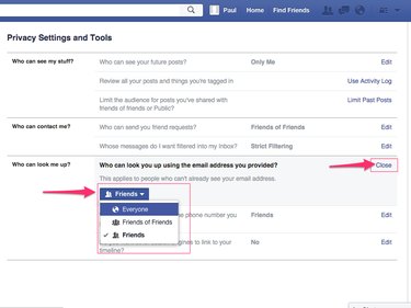 As with other settings pages, descriptions are provided describing what each setting controls on Facebook.