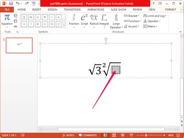 Type the square root in PowerPoint.