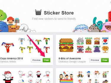 As of publication, all Facebook sticker packs are free.