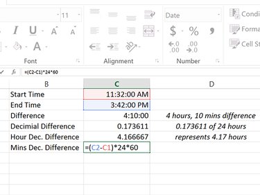 Calculating a decimal value based on one minute.