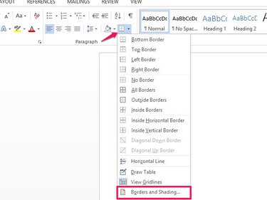 Use the Borders and Shading menu to create page borders.