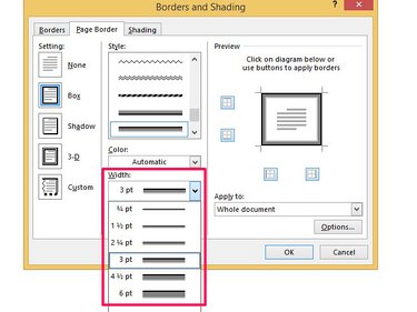 Increase or decrease point size to change border thickness.