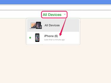 Find My iPhone device list