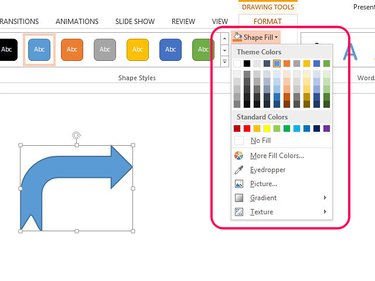 Select a color or style to change the shape's fill.