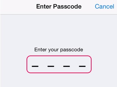 Enter your passcode to proceed to the next screen.