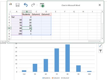 Populate columns A and B with your data.