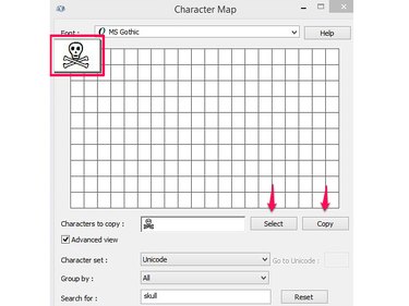 How to copy a character in Character Map