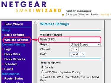 SSID on Netgear router