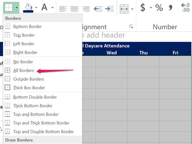 Put borders around the attendance cells.