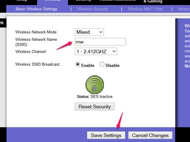 Basic Wireless Settings page.