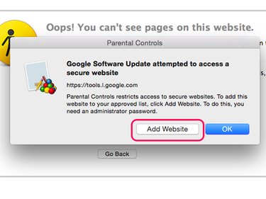 Add websites when prompted.