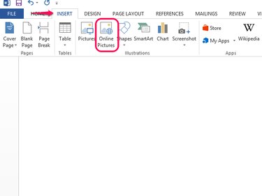 Select Online Pictures on the Insert tab.